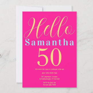 50. Geburtstag Hot Pink Party Einladung