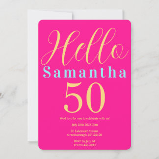 50. Geburtstag Hot Pink Party Einladung