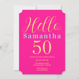 50. Geburtstag Hot Pink Party Einladung