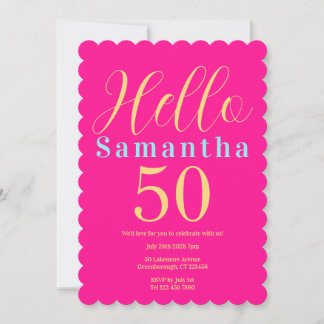 50. Geburtstag Hot Pink Party Einladung