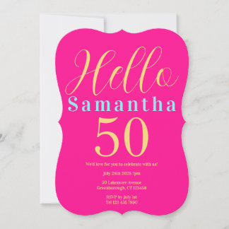 50. Geburtstag Hot Pink Party Einladung