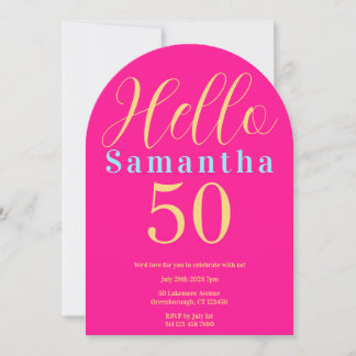 50. Geburtstag Hot Pink Party Einladung