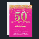 50. Geburtstag Hot Pink und Gold Glitzer Confetti Einladung<br><div class="desc">50. Geburtstag Hot Pink und Gold Glitzer Confetti Geburtstag Einladung. Für weitere Anpassungen klicken Sie bitte auf die Schaltfläche "Anpassen" und verwenden Sie unser Designwerkzeug,  um diese Vorlage zu ändern.</div>