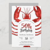 50. Geburtstag Hummer Meeresfrüchte Spaß Sommer Cu Einladung (Vorne/Hinten)