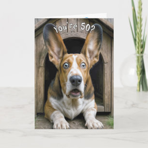 50. Geburtstag Humor mit Basset Hound Karte