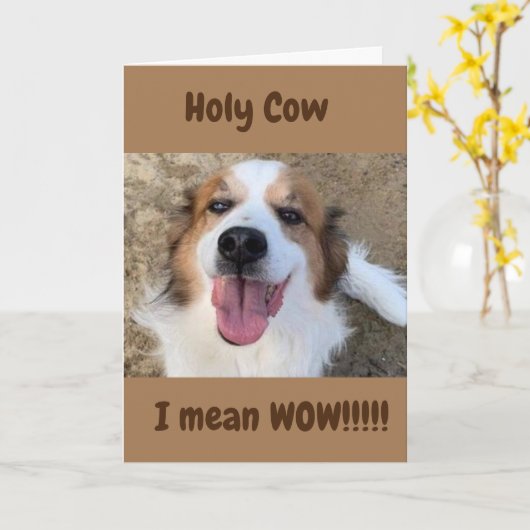 "50. GEBURTSTAG" HUNDE SAGT WOW!!!!! KARTE (Gelbe Blume)