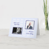 50. Geburtstag Ihre Fotos und Text blau Karte (Vorderseite)