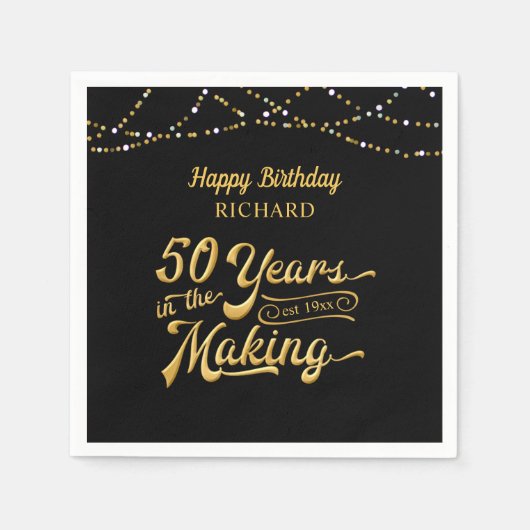 50. Geburtstag im MAKING Happy Birthday Serviette (Vorderseite)