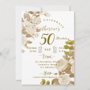 50. Geburtstag im Rosengarten Einladung