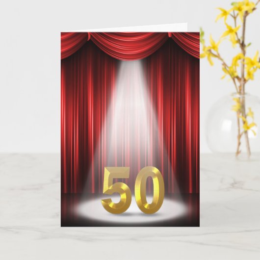 50. Geburtstag im Scheinwerferlicht Karte (Gelbe Blume)