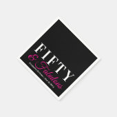 50. Geburtstag in elegantem, elegantem Hot Pink Serviette (Ecke)