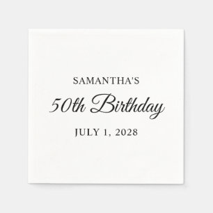 50. Geburtstag in eleganter Schrift Serviette