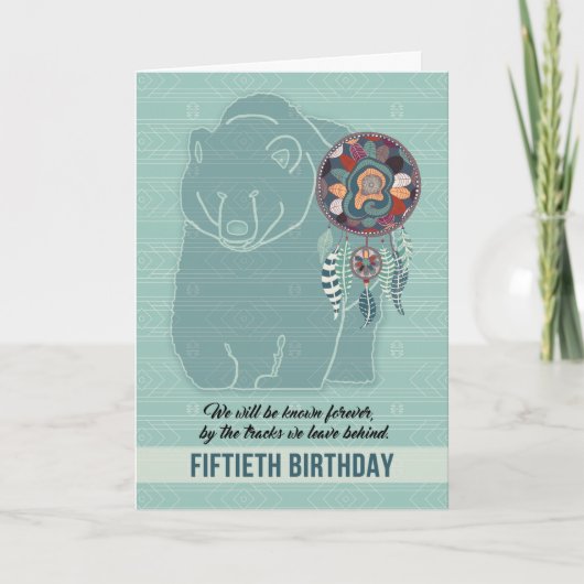 50. Geburtstag Indischer Bär Karte (Vorderseite)