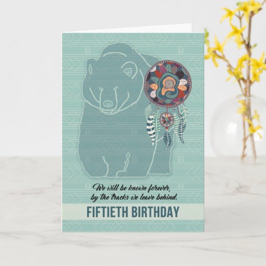 50. Geburtstag Indischer Bär Karte (Gelbe Blume)