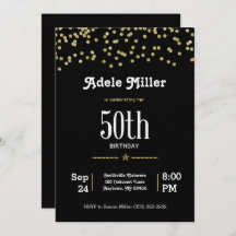 50. Geburtstag individuell mit Glittering Gold