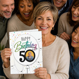 50. Geburtstag individuelle Foto-Ballons Karte