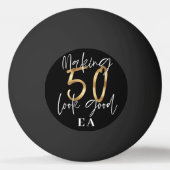 50. Geburtstag Initialen personalisierten Gutes Ge Tischtennisball (Rückseite)