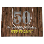 50. Geburtstag: Inspirierter Country Western Look, Große Geschenktüte (Vorderseite)