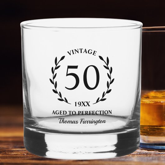 50. Geburtstag Jahr des vollkommenen Individuellen Whiskyglas