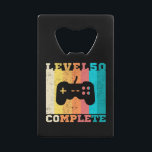 50. Geburtstag/Jahrestag Stufe 50 abgeschlossen Geldbeutel Flaschenöffner<br><div class="desc">50. Geburtstag/Jahrestag Stufe 50 abgeschlossen</div>