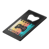 50. Geburtstag/Jahrestag Stufe 50 abgeschlossen Geldbeutel Flaschenöffner (Vorderseite Schrägansicht)