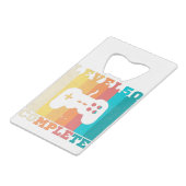 50. Geburtstag/Jahrestag Stufe 50 abgeschlossen Geldbeutel Flaschenöffner (Rückseite Schrägansicht)