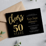 50. Geburtstag jubelt bis 50 Jahre modernes Gold S Einladung<br><div class="desc">Moderne Imitate Gold lässige Handschrift Drehbuch jubeln zu 50 Jahren Geburtstagsfeier Einladung.</div>