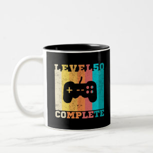 50. Geburtstag / Jubiläum Level 50 erreicht Zweifarbige Tasse
