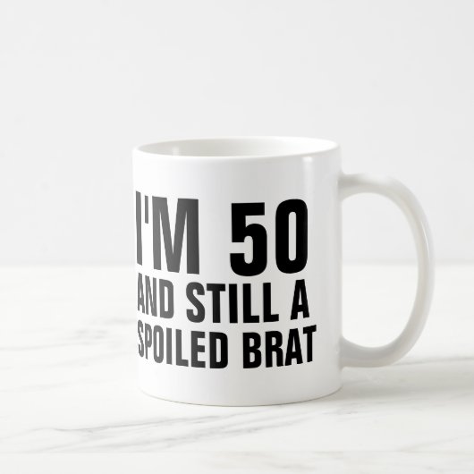50. GEBURTSTAG, KAFFEE MUGS, BRAT KAFFEETASSE (Rechts)