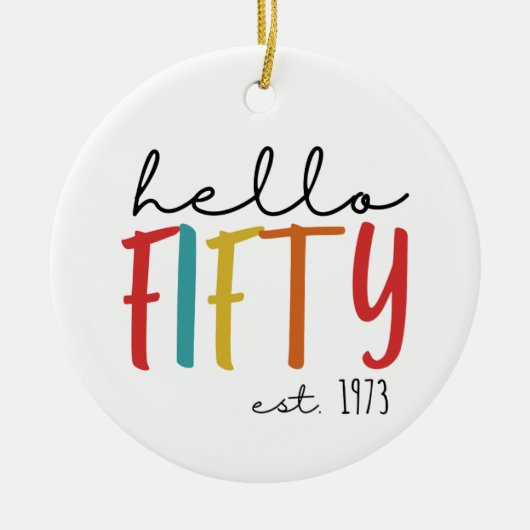 50. Geburtstag Keramik Ornament (Vorne)