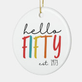 50. Geburtstag Keramik Ornament (Links)