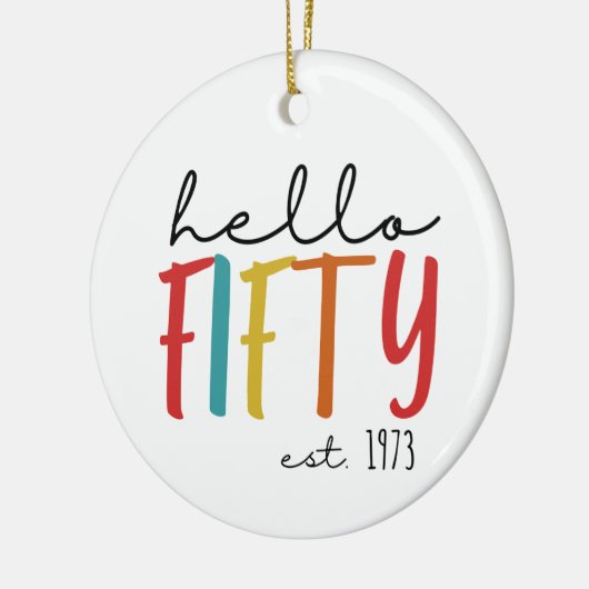 50. Geburtstag Keramik Ornament (Links)