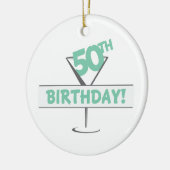 50. Geburtstag! Keramik Ornament (Links)