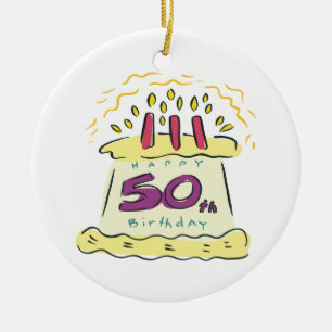 50. Geburtstag Keramikornament