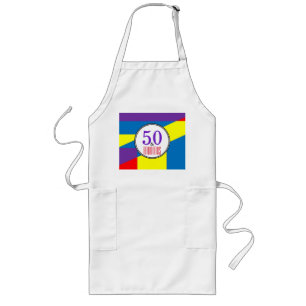 50. Geburtstag Kochen Color Block Stil Lange Schürze