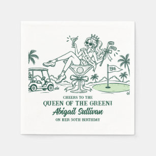 50. Geburtstag Königin des Green Golf Cocktails Serviette
