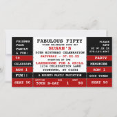 50. Geburtstag Konzert Ticket Party Einladung (Vorderseite)