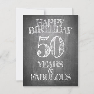 50. Geburtstag Kreidetafel Stil Grüße