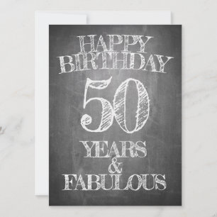 50. Geburtstag Kreidetafel Stil Grüße
