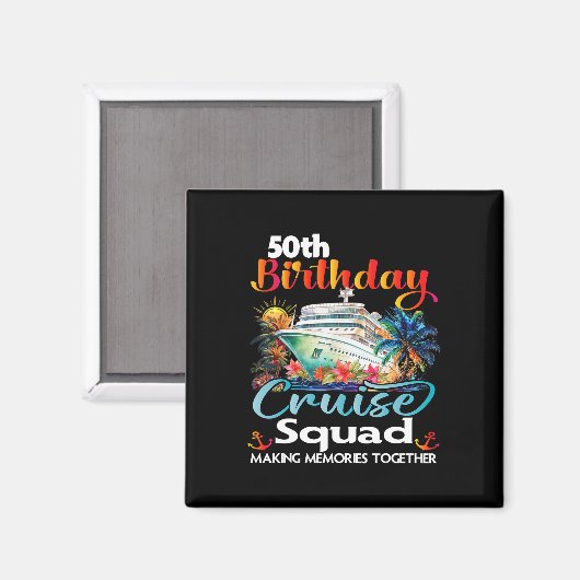 50. Geburtstag Kreuzplatz Freunde Familienurlaub Magnet (Vorderseite/Rückseite)