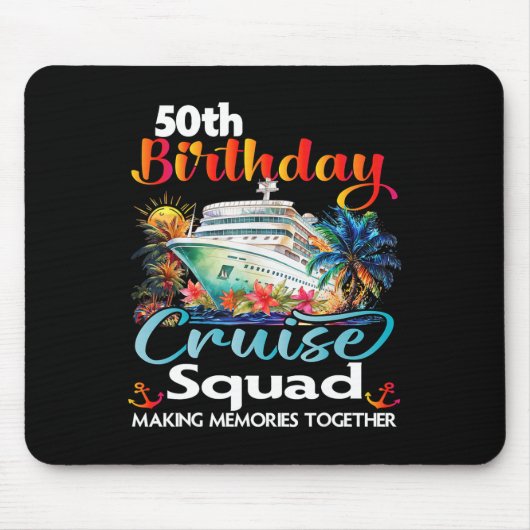 50. Geburtstag Kreuzplatz Freunde Familienurlaub Mousepad (Vorne)