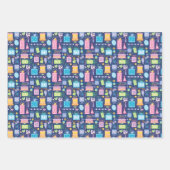 50. Geburtstag Kuchen präsentiert Balloons Blue Geschenkpapier Set (Vorderseite)