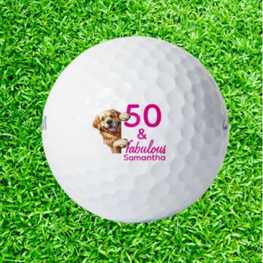 50. Geburtstag Labrador-Geschenk Golfball
