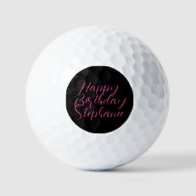 50. Geburtstag Lady Golfer Black Pink Name Elegant