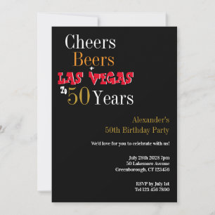50. Geburtstag Las Vegas Cheers and Biere Party Einladung