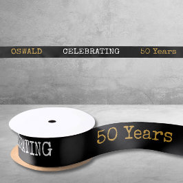 50. Geburtstag Legendary Black Gold Retro Satinband