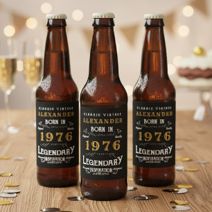 50. Geburtstag Legende Geboren 1976 Vintage Schwar Bierflaschenetikett