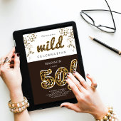 50. Geburtstag Leopard Foil Ballon Script Einladung