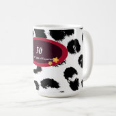 50. Geburtstag Leopard Pelzmuster Kaffeetasse (VorderseiteRechts)