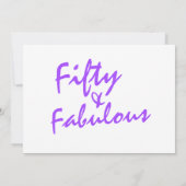 50. Geburtstag Lila Einladung (Rückseite)